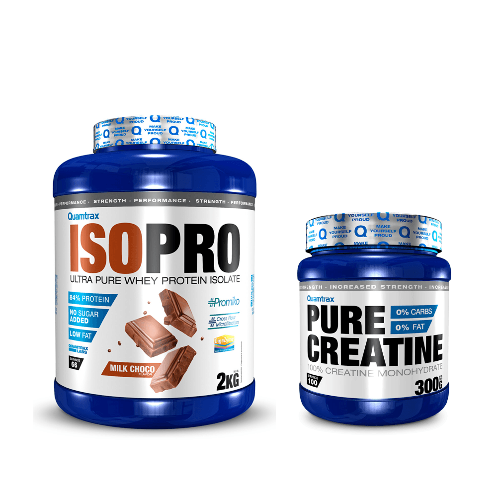Pack Quamtrax Isopro CFM 2 Kg + Quamtrax Pure Creatine 300 Gr