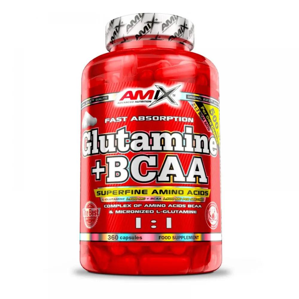Amix GLUTAMINA + BCAA AMINOÁCIDOS RAMIFICADOS 360 CAPS