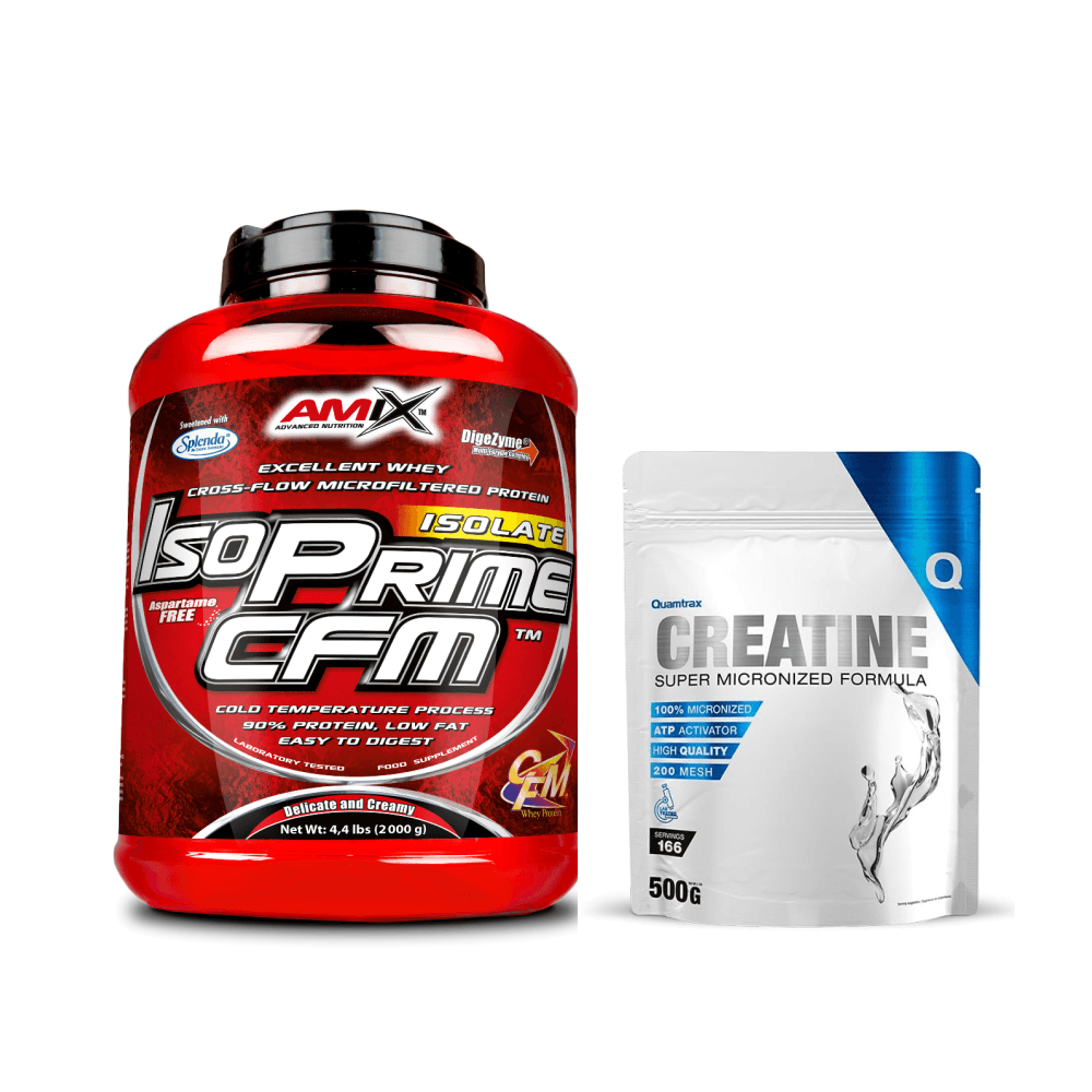 Pack Amix Iso Prime CFM 2KG + Quamtrax CREATINA 500G + Shaker